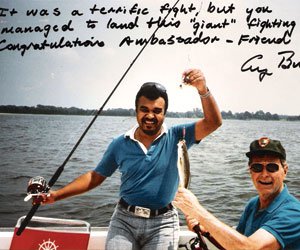 George H. W. Bush and Bandar fishing 1997.