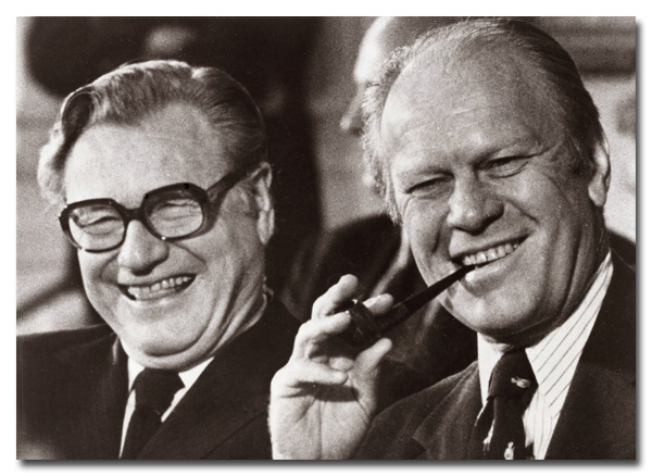 Nelson Rockefeller with President Gerald Ford in an undated photo, via NSA archives.